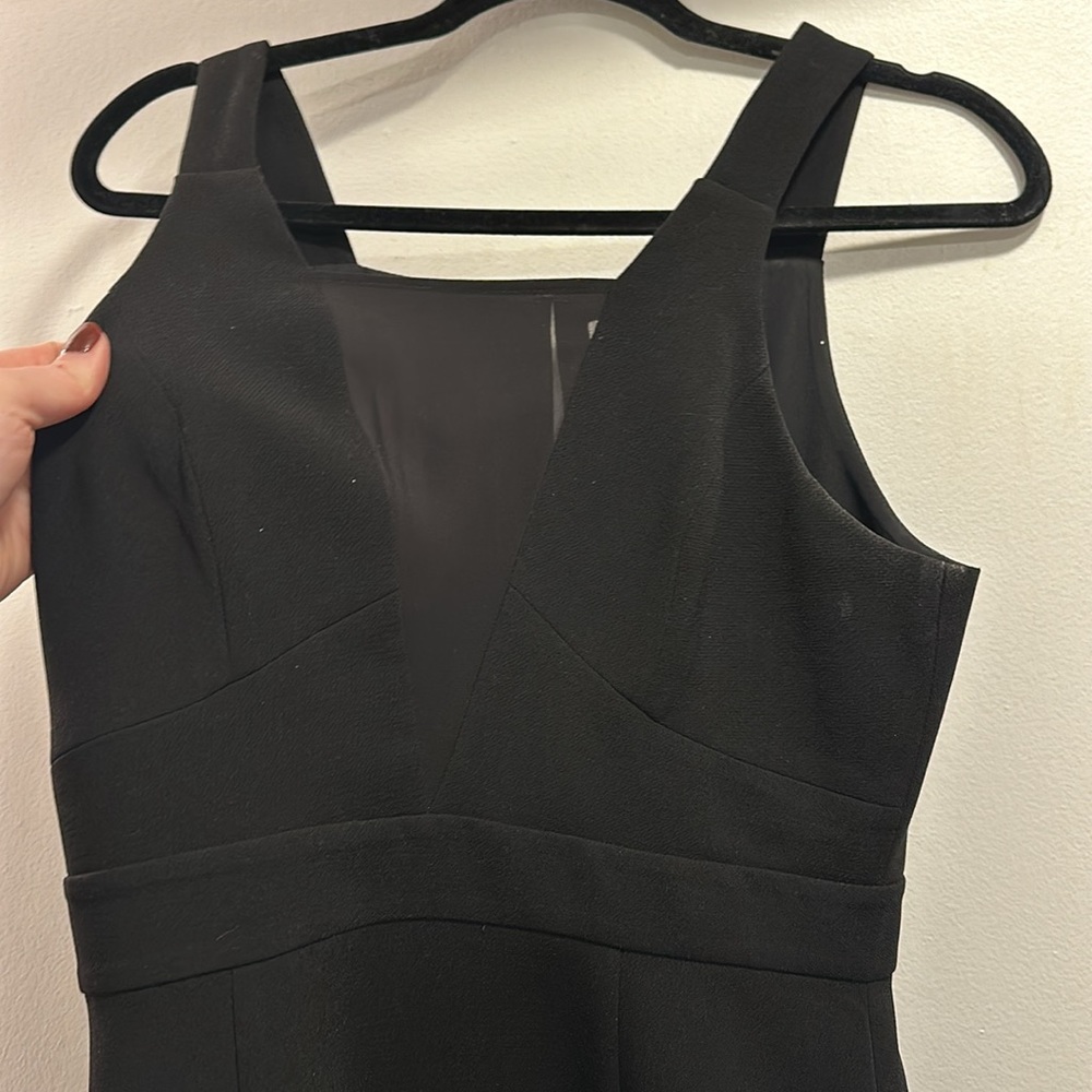 BCBG black cocktail dress! With sheer V neck - Picture 4 of 6